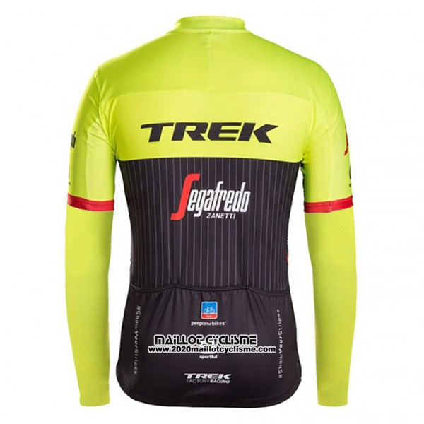 2017 Maillot Ciclismo Trek Segafredo Noir et Jaune Manches Longues et Cuissard